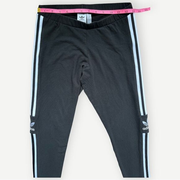 Adidas Originals Black & White Stretchy Logo Trefoil Tights Leggings. Medium. - Picture 5 of 7